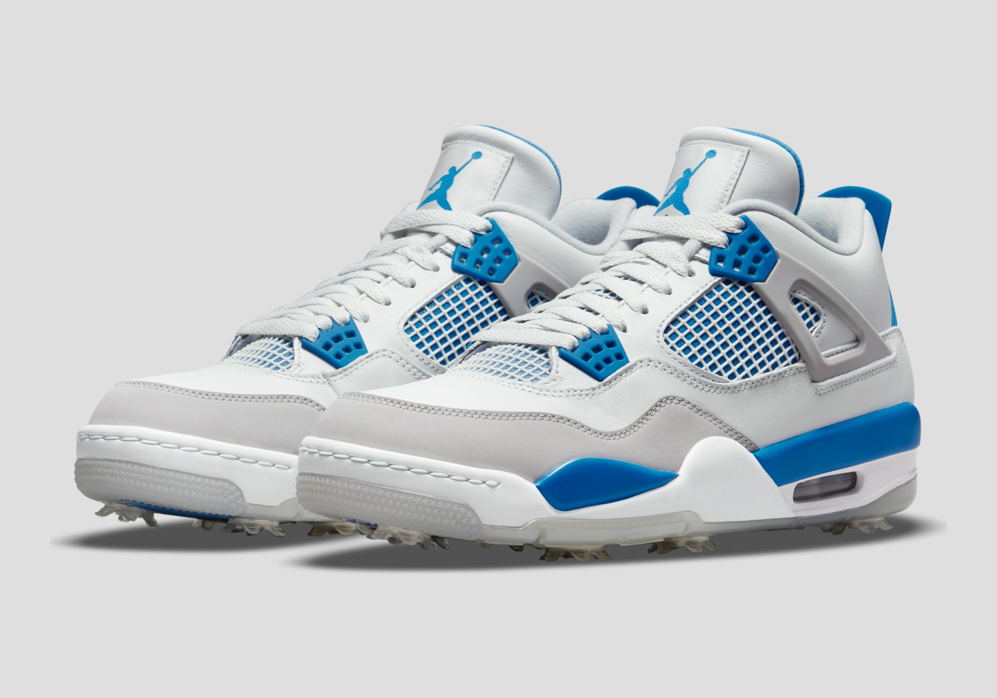 Nike Air Jordan 4 Golf Shoes White/Military Blue-1