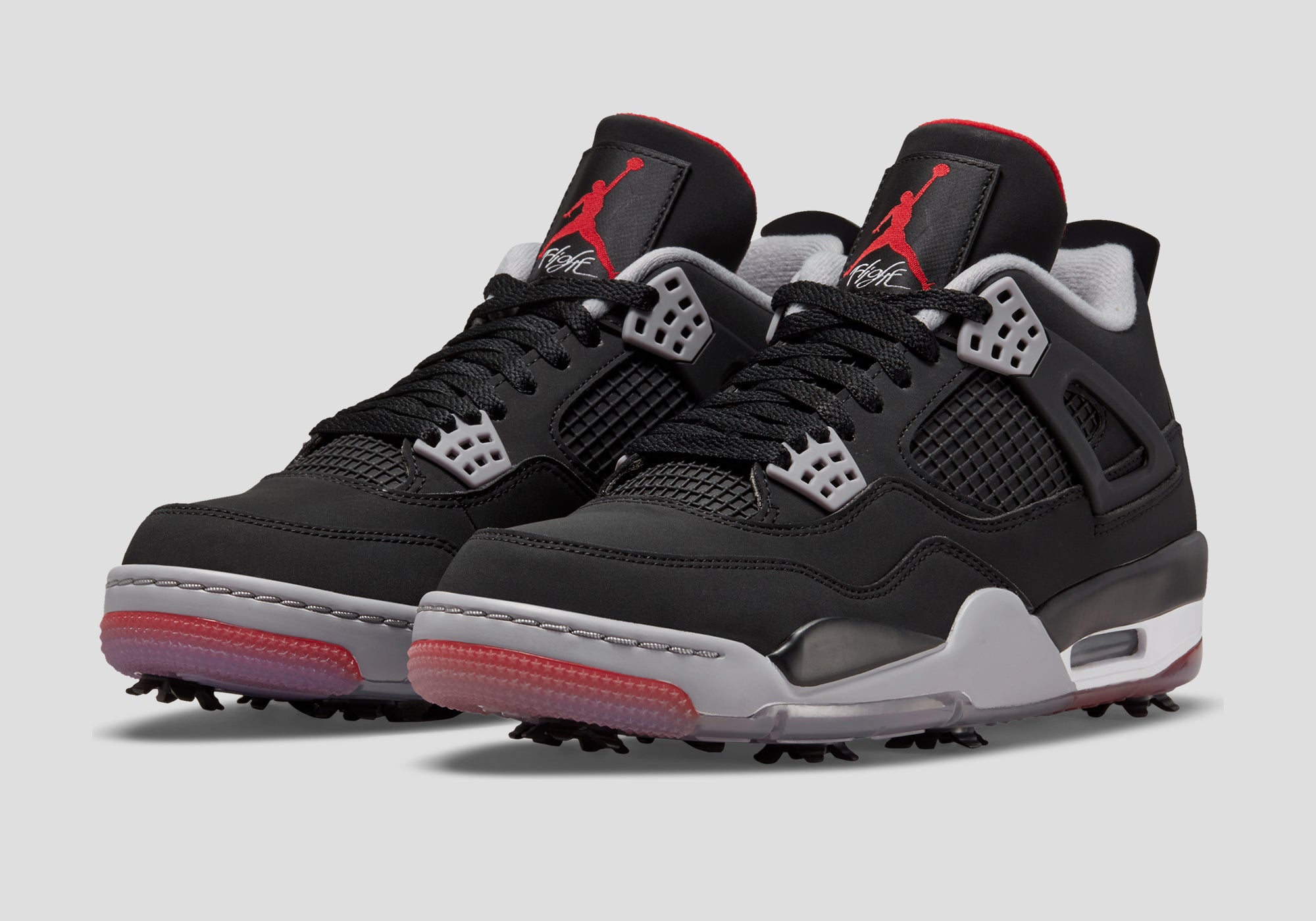 Nike Air Jordan 4 Golf Shoes-Black/Red-002-1