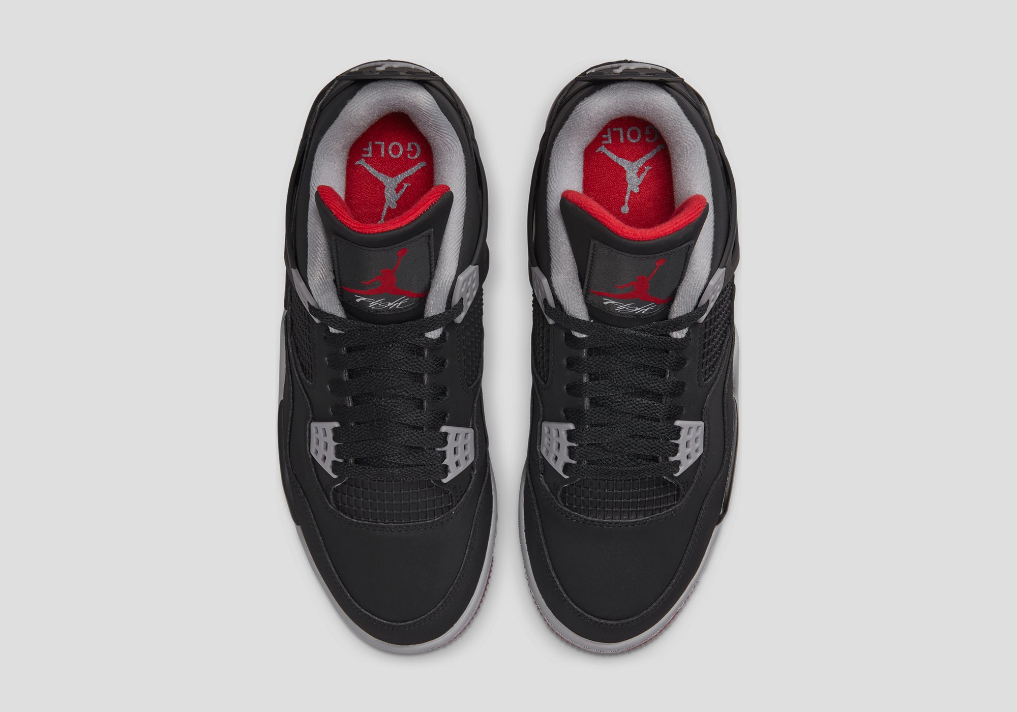 Nike Air Jordan 4 Golf Shoes-Black/Red-002-2