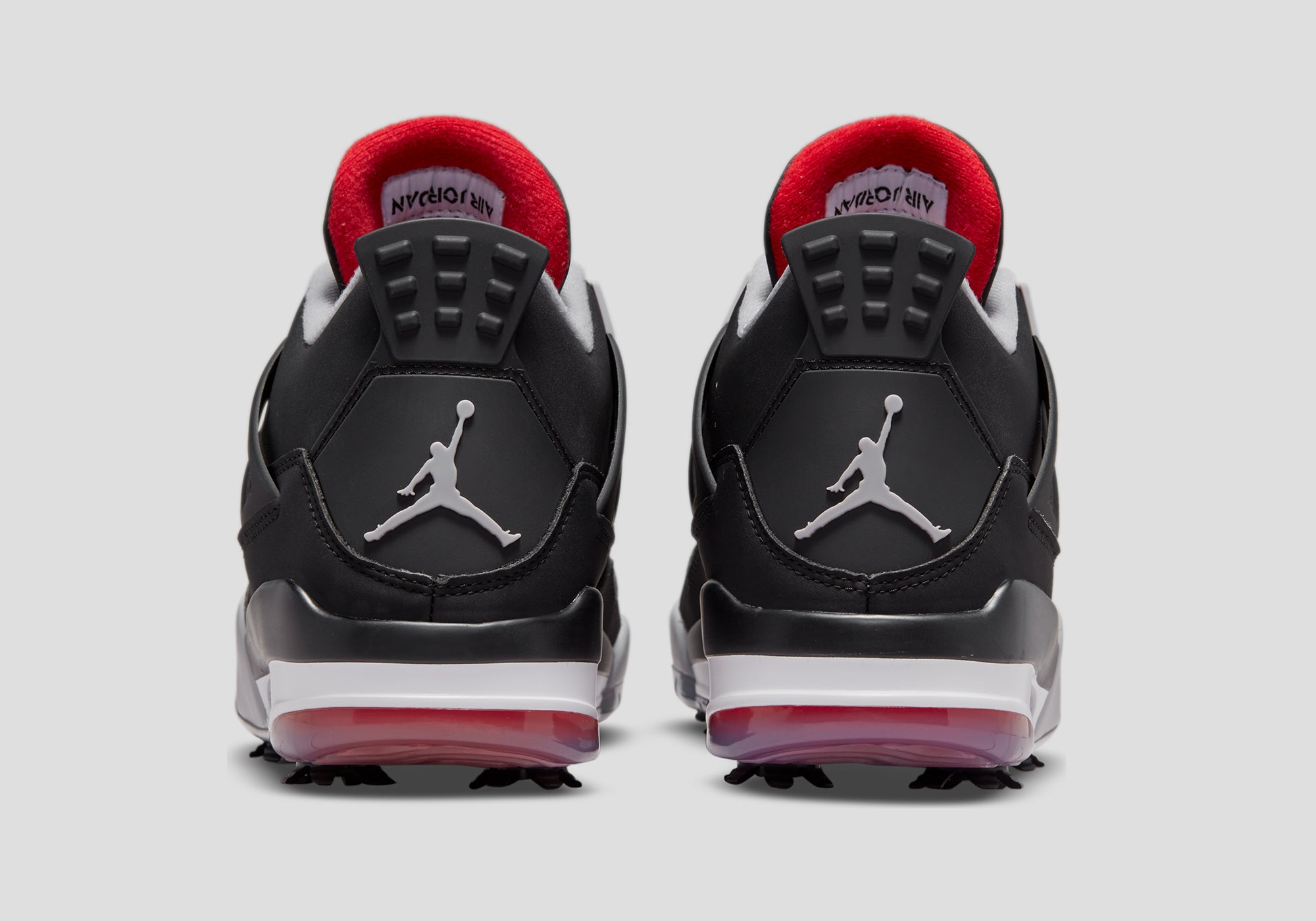 Nike Air Jordan 4 Golf Shoes-Black/Red-002-4